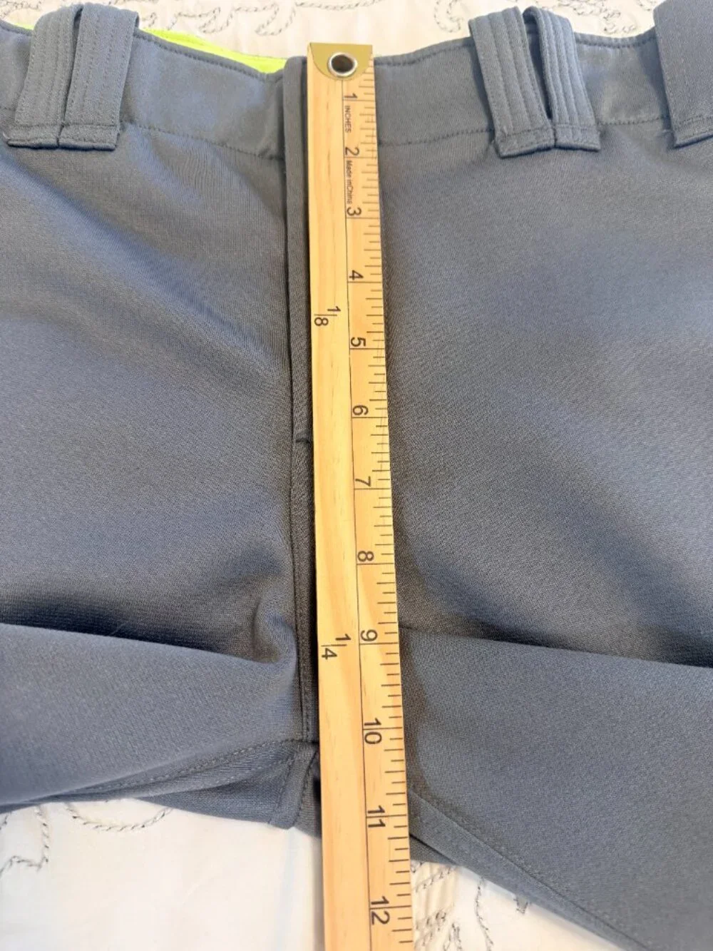 Mizuno Softball Pants Belted Girls Size Youth Medium Gray Elastic Bottom